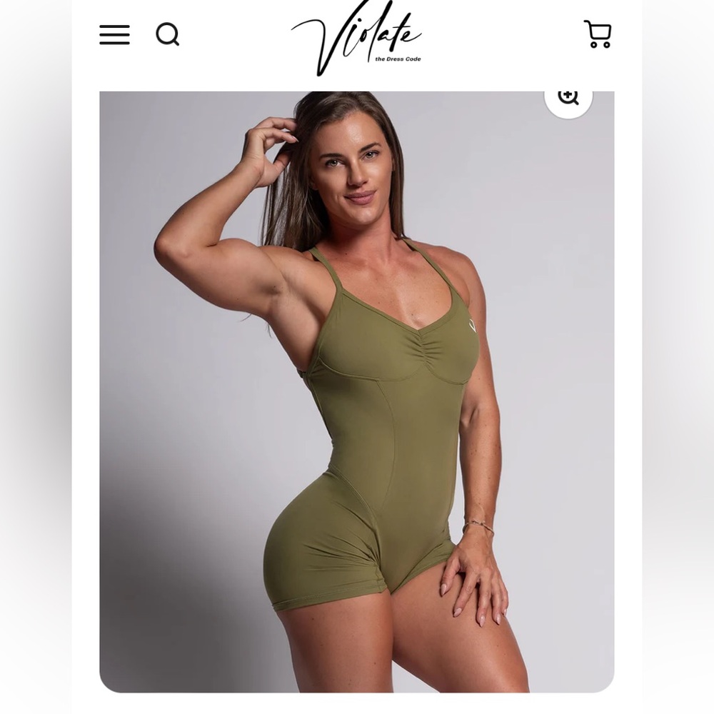 Violate the dress code allure bodysuit, olive, size small.